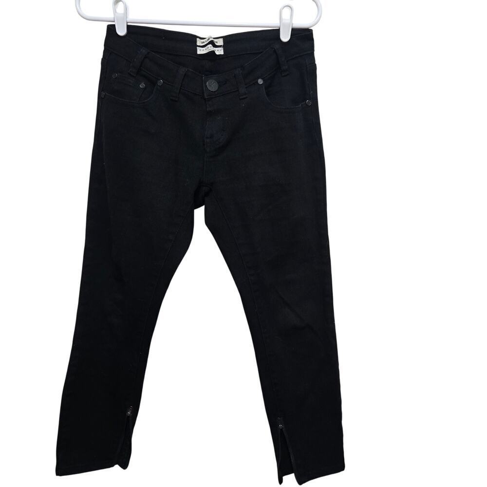 One Teaspoon Freebird II Skinny Jeans 28 Black Zip Hem